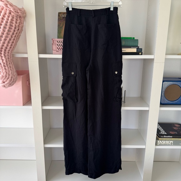 RAMY BROOK Emil Black High Waist Wide-Leg Cargo Pants - Picture 8 of 9